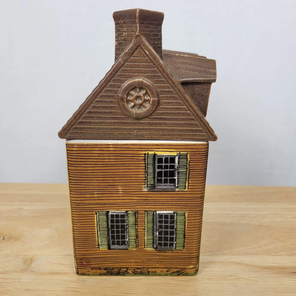 VTG 1980 Enesco J. Downs Market Street Ceramic House Canister Cookie‎ Jar Japan
